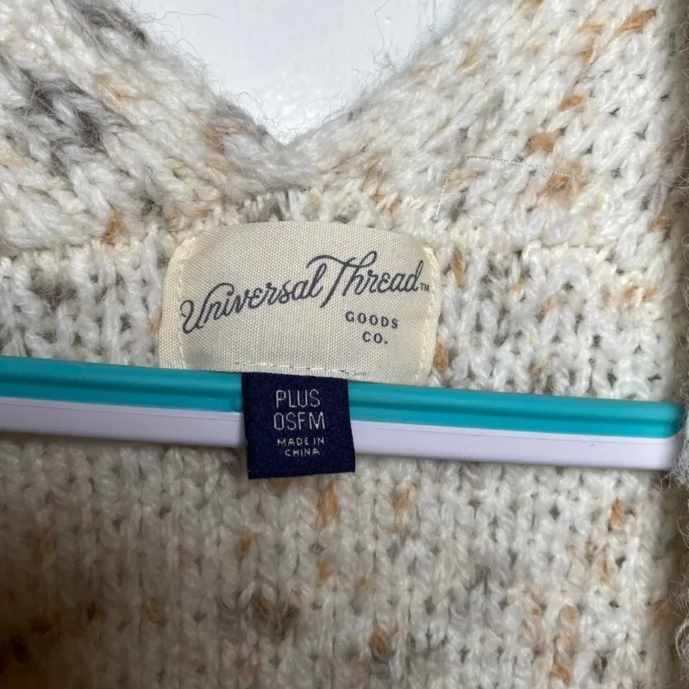 Universal Thread Open Cardigan Shrug Sweater Cream Multicolor Speckled One Size